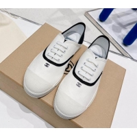 Sumptuous Chanel Canvas Sneakers White/Black 030540