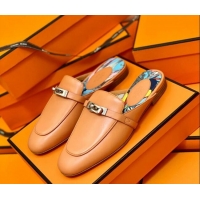 Best Price Hermes Oz Mule in Smooth Calfskin with Iconic Kelly Buckle 0214053 Orange