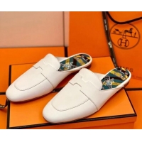 Top Design Hermes Catena Mule in Smooth Calfskin 0214066 White