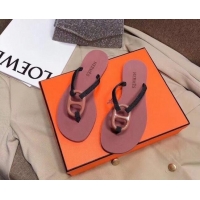 Best Grade Hermes Beach Thong Slide Sandals 021706 Pink