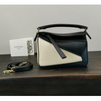 AAAAA Discount Loewe Puzzle Bag Original Leather 61838 black&white