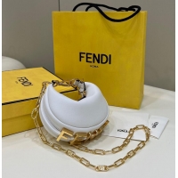 Affordable Price Fendi Praphy Original Leather Big FENDI Logo Mini Bag 80056S White