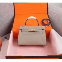 Best Price Hermes Kelly 20cm Tote Bag Original Epsom Leather KL20 Gray Gold