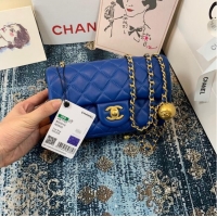 Best Price Chanel MINI Flap Bag Original Sheepskin Leather 1116 blue