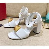 Cheapest Valentino One Stud Lambskin Sandals 9cm 021671 White