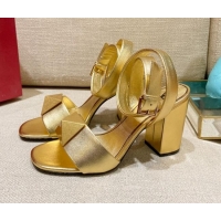 Youthful Valentino One Stud Lambskin Sandals 9cm 021671 Gold