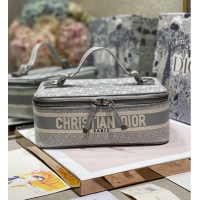 Popular Style DIOR DIORTRAVEL VANITY CASE grey Dior Oblique Embroidery S5481VR