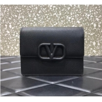 Good Taste VALENTINO GARAVANI Stud Sign Grained Calfskin mini Shoulder Bag 0690 black