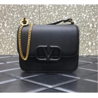 Good Product VALENTINO GARAVANI Stud Sign Grained Calfskin Shoulder Bag 0808 black