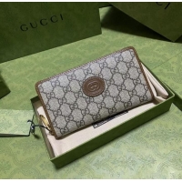 Shop Discount Gucci Zip around wallet with Interlocking G 673003 brown