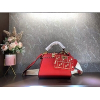 Super Quality Fendi Peekaboo ISeeU Small leather bag F8636 RED