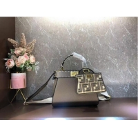 Low Cost Fendi Peekaboo ISeeU Small leather bag F8636 gray