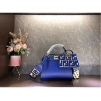 Good Taste Fendi Peekaboo ISeeU Small leather bag F8636 blue