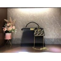 Promotional Fendi Peekaboo ISeeU MEDIUM leather bag F8637 black