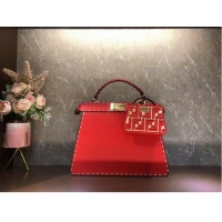 Super Quality Fendi Peekaboo ISeeU MEDIUM leather bag F8637 red