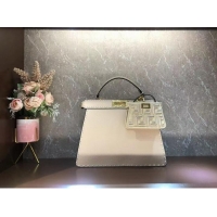 Top Quality Fendi Peekaboo ISeeU MEDIUM leather bag F8637 Beige