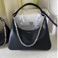 Top Quality GIVENCHY Moon cut Original Leather Shoulder Bag A17300 Black