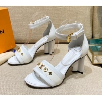 Trendy Design Louis Vuitton Silhouette Leather Sandals 8cm 1A958C White