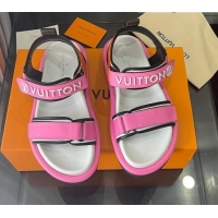 Best Price Louis Vuitton Pool Pillow Flat Comfort Sandals with Velcro Straps 021628 Pink