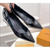 Discount Louis Vuitton Magnetic Slingback Pump 3.5cm in Patent Calf Leather 021636 Black