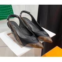 Luxurious Louis Vuitton Archlight Slingback Pumps 5.5cm in Satin and Monogram Canvas 021718