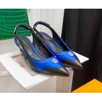 Perfect Louis Vuitton Archlight Slingback Pumps 5.5cm in Satin and Leather Sky Blue 021722