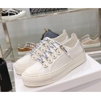 Popular Style Dior Walk'n'Dior Canvas Sneakers White S06W 021904