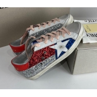 Classic Golden Goose GGDB Super-Star Sneakers in Multicolor Glitter with Star 030407