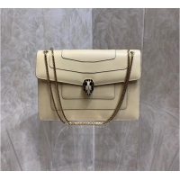 Good Product Bvlgari Serpenti Forever leather small crossbody bag 35106 Cream