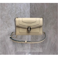 Good Product Bvlgari Serpenti Forever leather small crossbody bag 65106 Cream