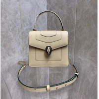 Buy Discount Bvlgari Serpenti Forever leather small crossbody bag 286999 cream