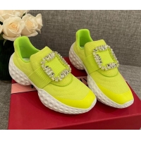 Sumptuous Roger Vivier Crystal Buckle Sneakers 022103 Kiwi Green