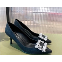 Best Product Roger Vivier Sequins Crystal Buckle Pumps 6.5cm Black 022123