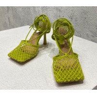 Fashion Bottega Veneta Cord Mesh High Heel Sandals 9cm Kiwi Green 032112