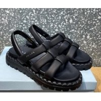 Best Price Prada Nappa Leather Sandals Black 032390