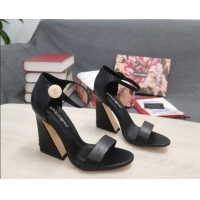 Lowest Price Dolce & Gabbana DG Calf Leather High Heel Sandals 10.5cm Black 030543