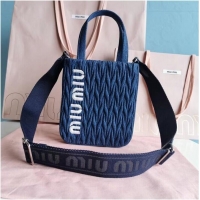 Promotional miu miu Matelasse Nappa Leather mini Shoulder Bag 6AH228 blue