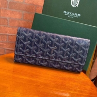 Buy Discount Goyard Original Long Purse 020174 Navy Blue