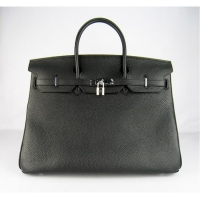 Hermes Birkin 40CM Togo Bag Black 6099 Silver