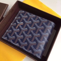 New Stylish Goyard Short 6 Card Slots Bi-Fold Wallet 020085 Navy Blue