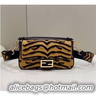 Top Quality FENDI MIDI BAGUETTE fabric Shoulder Bag 8BM023 Brown