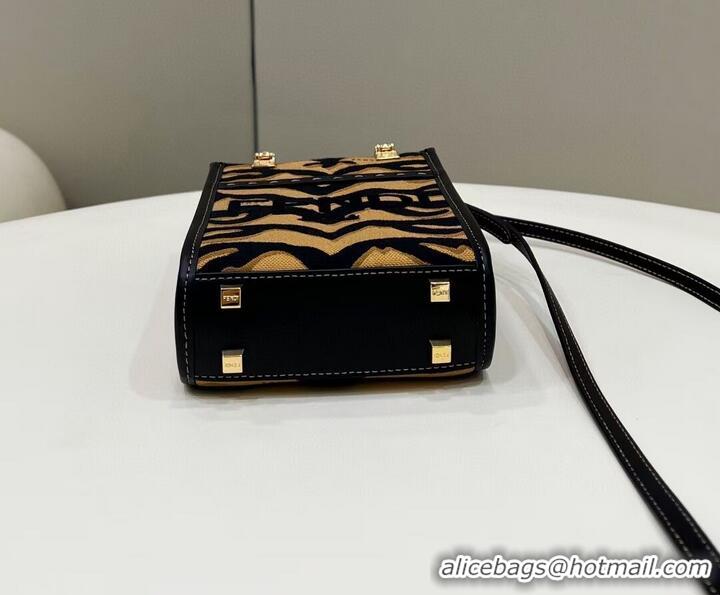 Good Product FENDI MINI SUNSHINE SHOPPER leather mini-bag 8BM128 brown