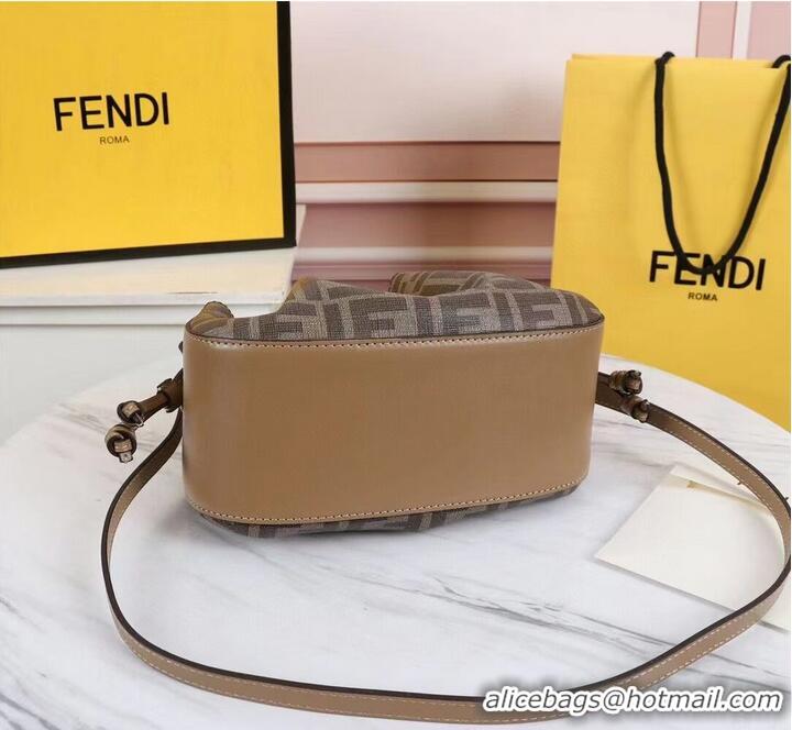 Top Grade FENDI TOUCH leather bag 8BS059 brown