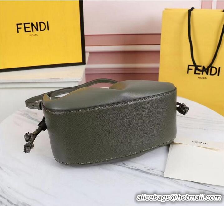 Top Quality FENDI TOUCH leather bag 8BS059 blackish green