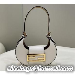 Top Grade Fendi Cookie White leather mini bag 8BS065A