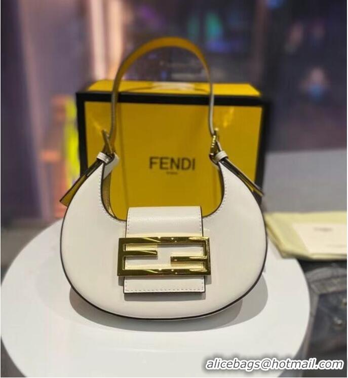 Top Grade Fendi Cookie White leather mini bag 8BS065A