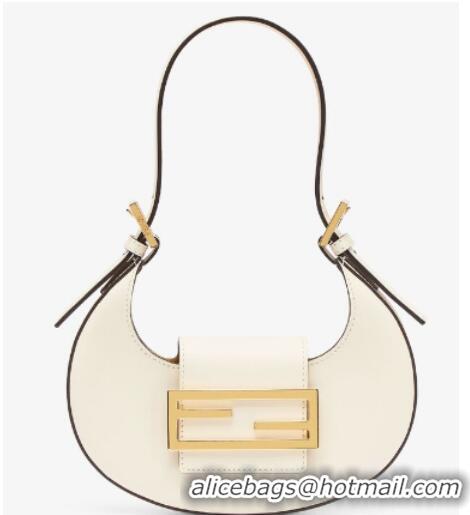 Top Grade Fendi Cookie White leather mini bag 8BS065A