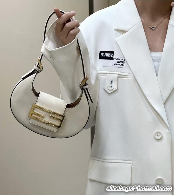 Top Grade Fendi Cookie White leather mini bag 8BS065A