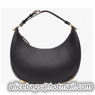 Famous Brand Fendi graphy Small black leather bag 8BR798