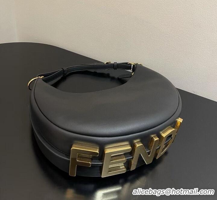 Famous Brand Fendi graphy Small black leather bag 8BR798